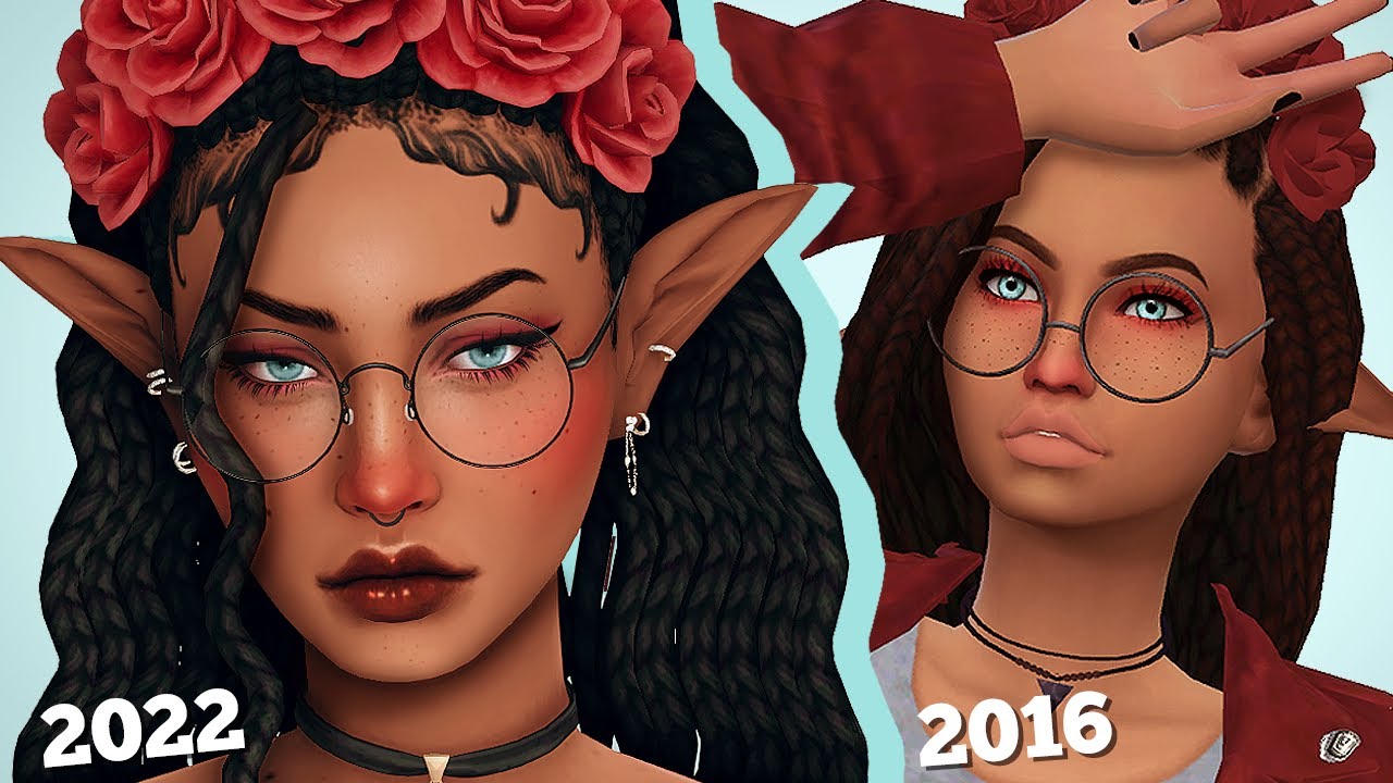 Making over my sim from 2016 + CC List // The Sims 4 Create A Sim - YouTube