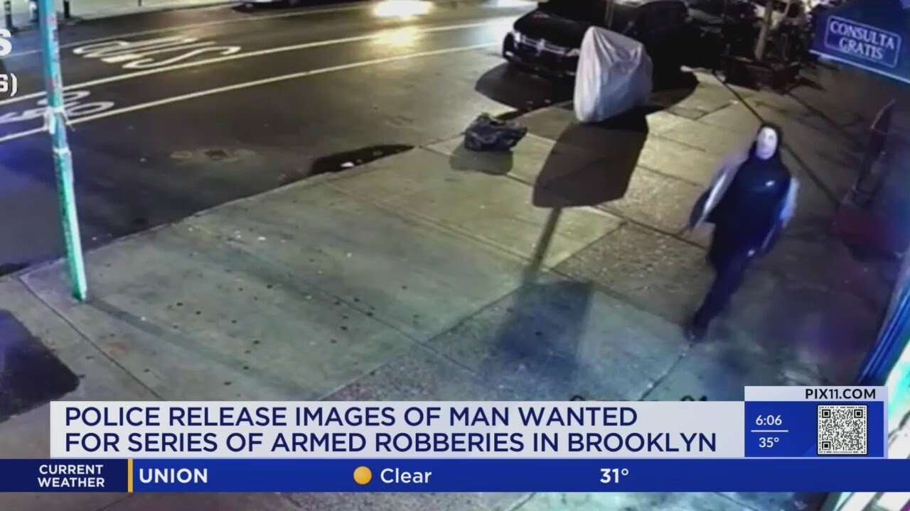 Man wanted for series of armed robberies in Brooklyn - YouTube