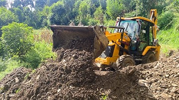 Amazing Excavator Working | Clearing Massive Landslide by JCB Backhoe | JCB 3DX at Work
