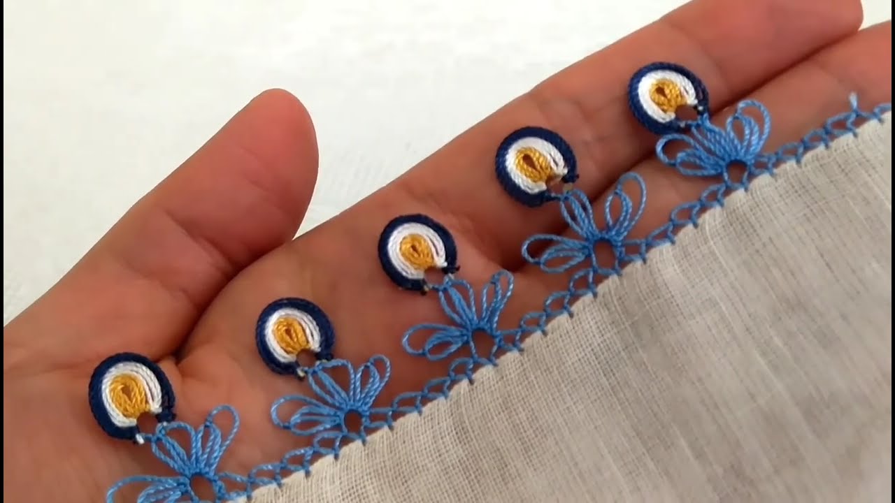 Nazar boncuğu iğne oyası modeli yapılışı