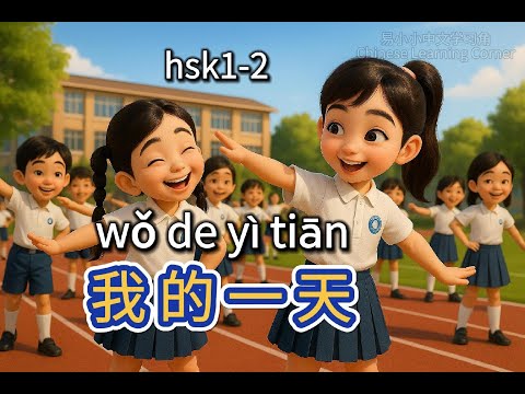 Learning Chinese Through Stories 物語で中国語学習 My Day HSK1 2 Listening Speaking 我的一天 中国語 Chinese Hsk
