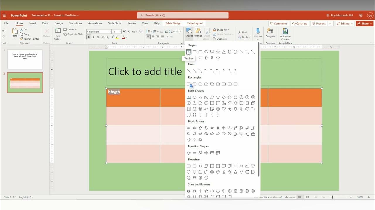 How to change text direction in table microsoft powerpoint web youtube
