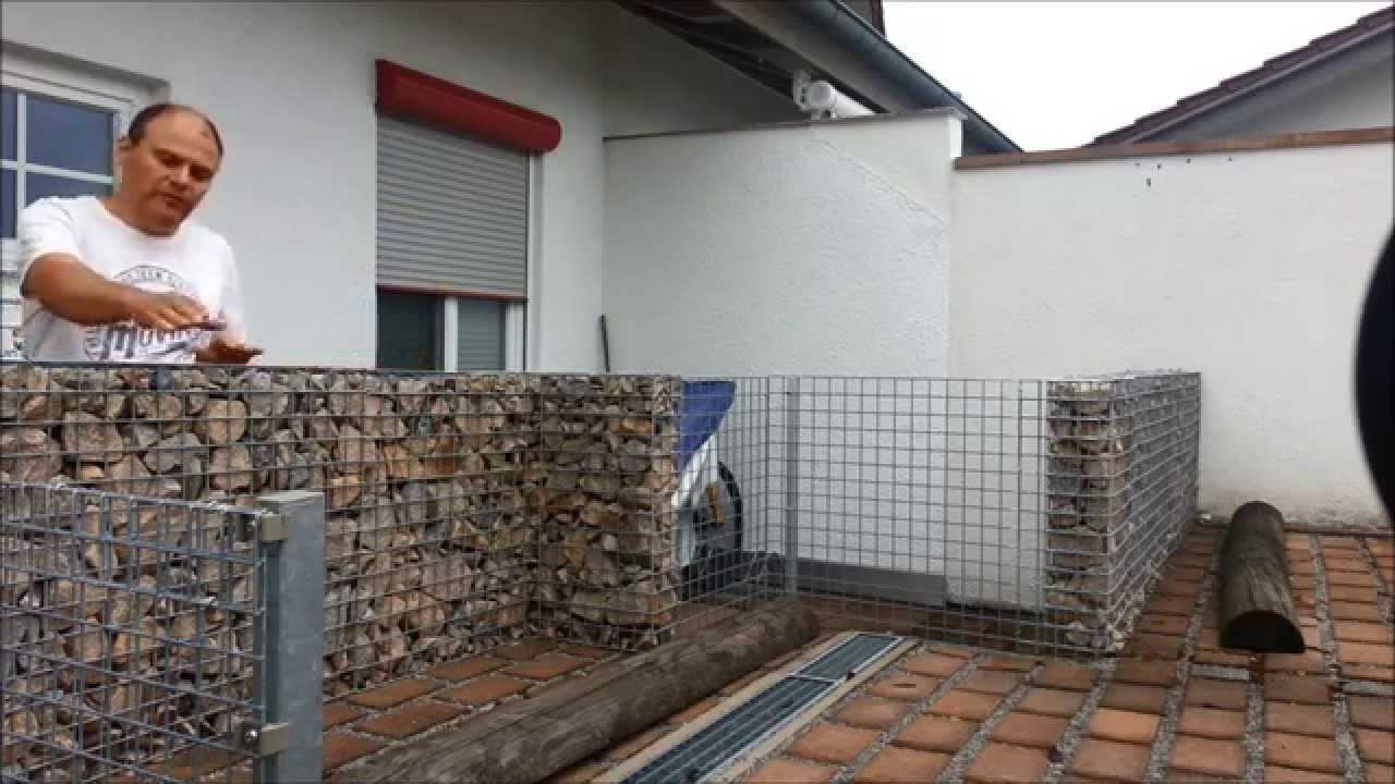 Diy trockenmauer gabionen (steinwand) selber bauen ohne beton Steinmauer wohnzimmer