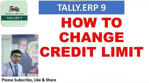 How to change credit limit| Tally ERP 9 me credit limit ko change kaise kare