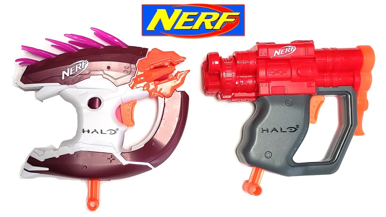 2 NEW NERF HALO BLASTERS Needler and SPNKr Rocket Launcher! YouTube