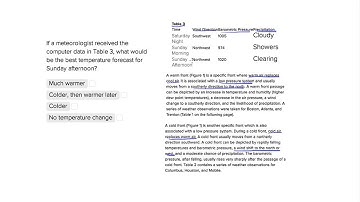 ACT Science Data Interpretation Question- Meteorologist Predictions