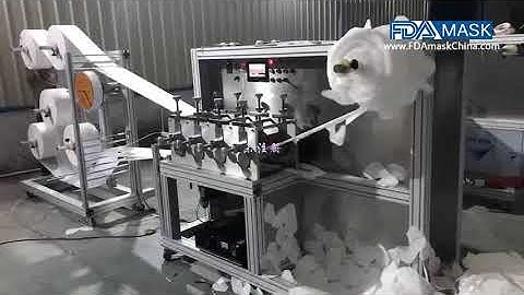 Machine running video of automatic mask body KN95 slicing cutting forming making machine mask equipm