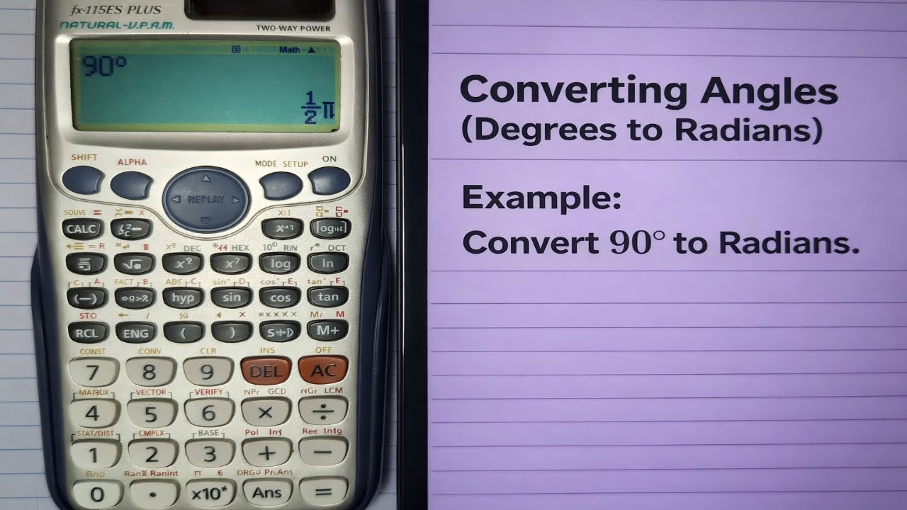 Convert Degrees to Radians on Calculator Casio Fx 115ES PLUS (2026 ...