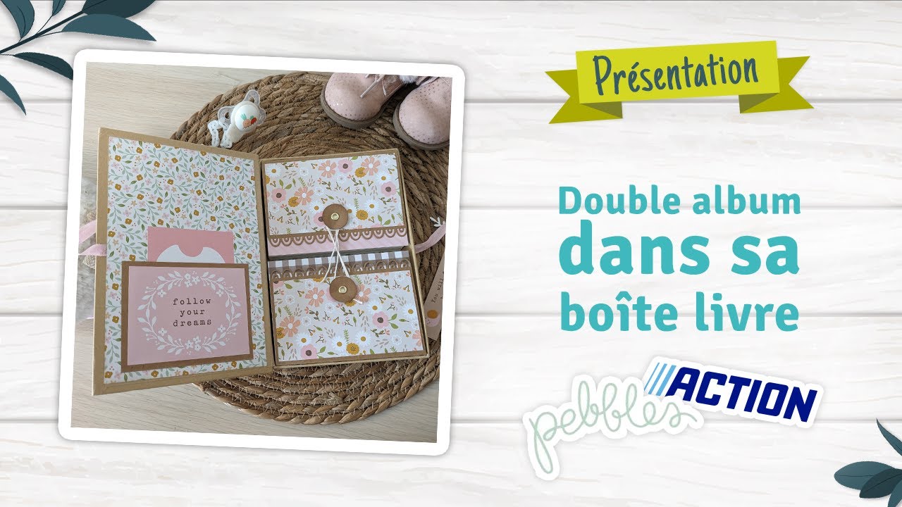 -Présentation- Double album dans sa boîte en forme de livre #scrapbooking #tutoscrapbooking