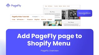 Add pages to Shopify Menu Navigation in PageFly #1 Shopify Page Builder