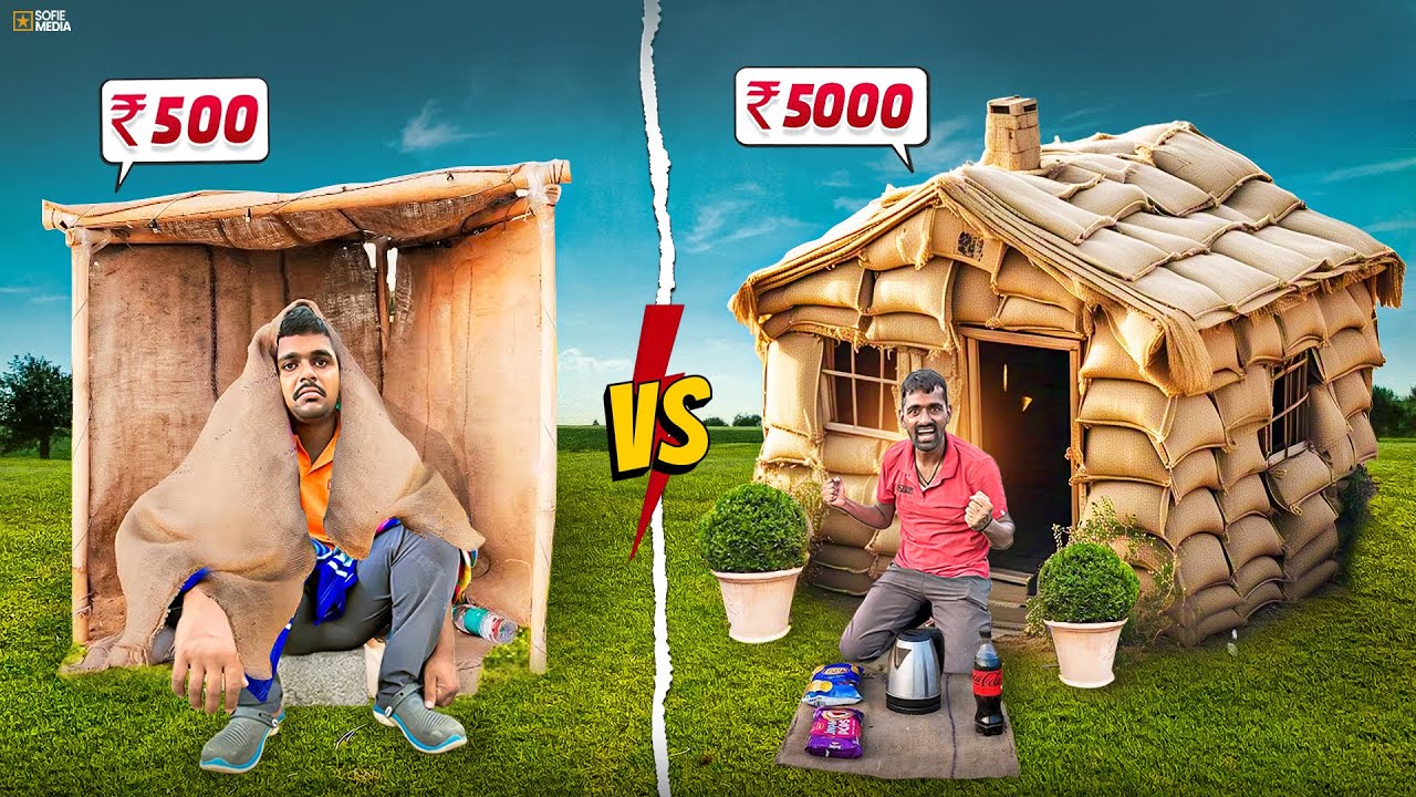 Low To High Budget Different Bori Houses Overnight Survival Challenge 🔥🔥 Telugu Experiments