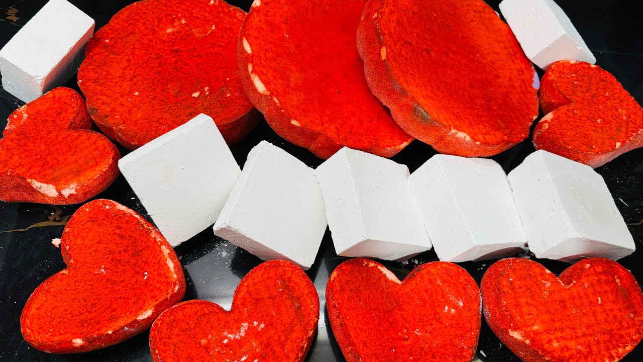 Fluffy Orange Dyed Chalk ASMR Crush | Gritty Dyed Fresh Gym Chalk Crush ASMR 