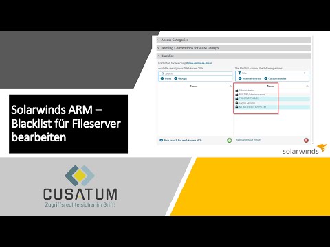 Solarwinds-ARM Blacklist für Fileserver Editieren