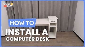 How to Install the Compact Computer Desk with Drawer and CPU Stand | CB10438 #costway #howto