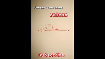 #how #to #simple #signature #salman #shorts #video #new #art