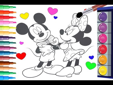 How To Paint Mickey And Minnie Mouse Coloring Book Mickey Mouse And Minnie Mouse For Kids