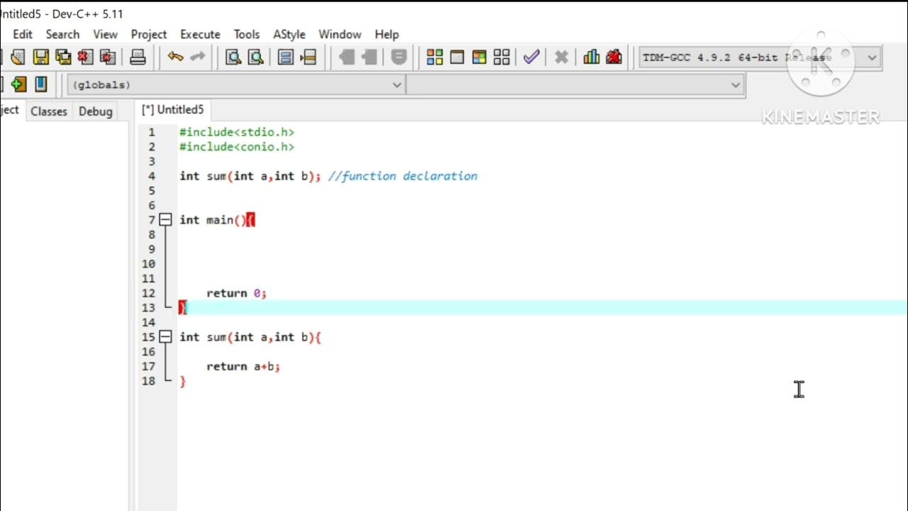 C Program Add Two number's using Function - YouTube