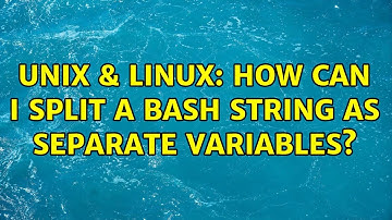Unix & Linux: How can I split a Bash string as separate variables?