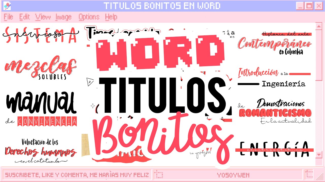 Titulos Bonitos En Word TÍTULOS BONITOS EN WORD 🖥️✏️| Part 1 | APUNTES BONITOS DIGITALES - YouTube