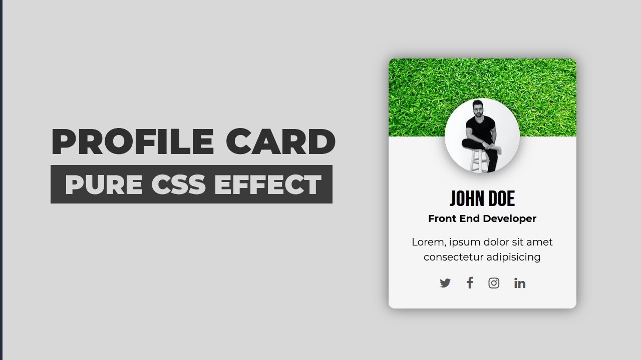How to Create a Profile Card using HTML and CSS - YouTube