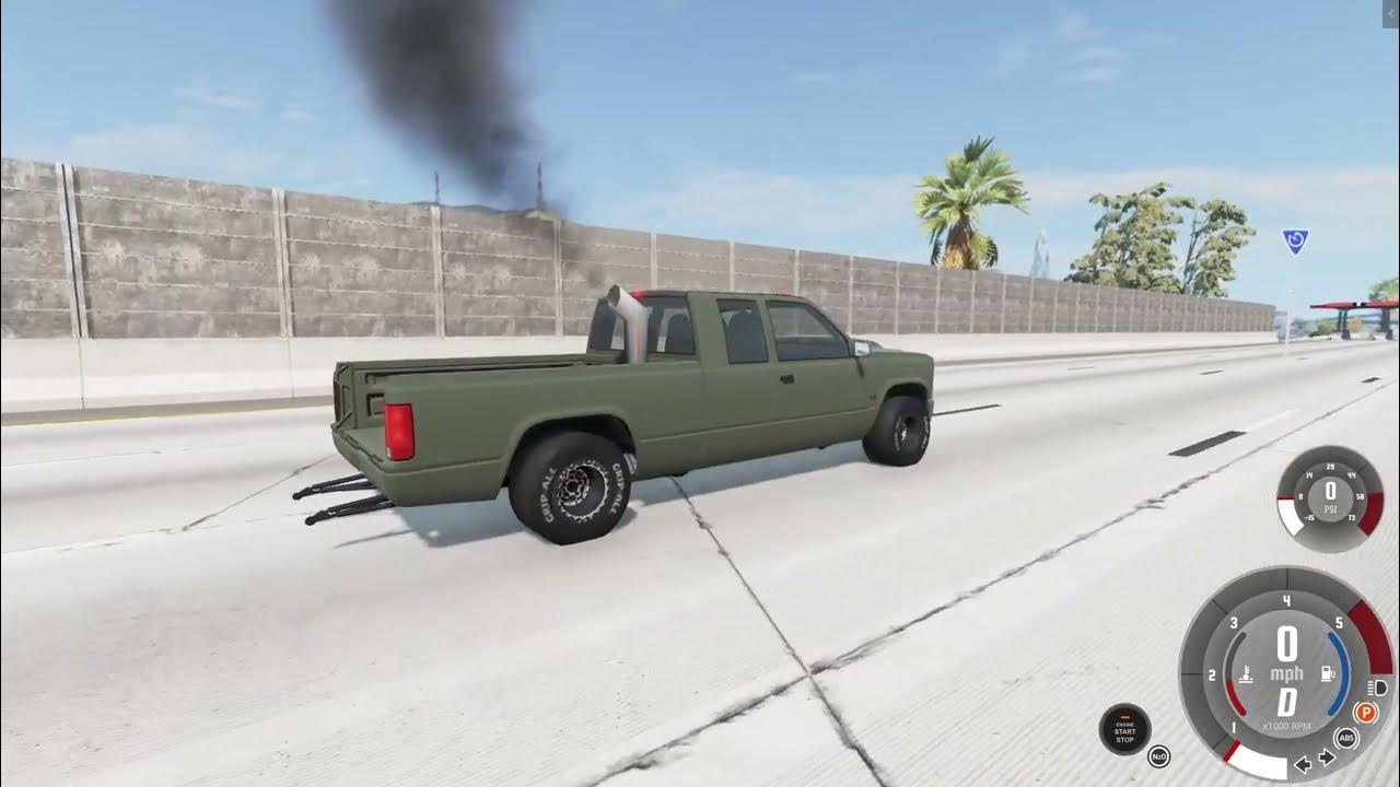 BeamNG drive Launching AWD. Cummins W nitrous YouTube
