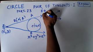 Circle #23     equation of pair of tangents to a circle from an external point -I 