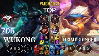 JDG 705 Wukong vs Heimerdinger Top - KR Patch 10.21