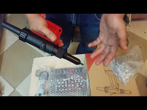 Video Máy bắn đinh rút nhôm và máy bắn đinh rút inox 2mm,... - youtube