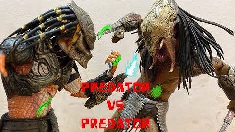 stop motion fight feral predator VS stalker predator NECA