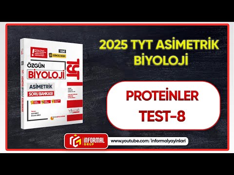 2025 TYT BİYOLOJİ ASİMETRİK Soru Bankası | PROTEİNLER | TEST-8