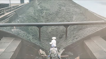 Barge unloading 4320 tons of alluvial river sand - smooth and relaxing flow - Vlog of work on barge