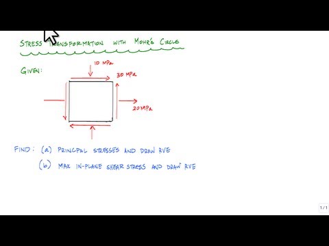 stress transformation example 1 (1/2 - principal stresses) - mechanics of materials