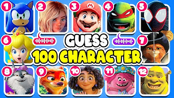 Guess 100 Character By Their Song? | Netflix Puss In Boots Quiz, Sing 1&2, Zootopia lGuess The Song?