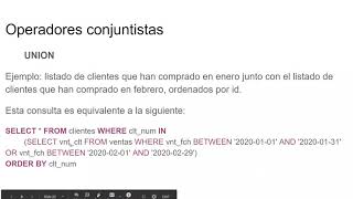 Bases de Datos - Consultas múltiples tablas: unión externa y operadores conjuntistas