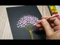 Very easy and simple to draw Baby's Breath with a cotton swab 안개꽃그리기 초보자도 면봉으로 아주 쉽고 간단하게