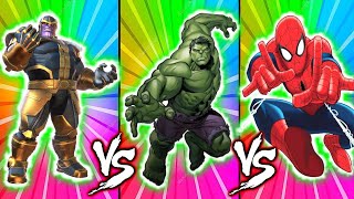 SUPERHEROES COLOR DANCE CHALLENGE | Thanos VS Hulk VS Spiderman