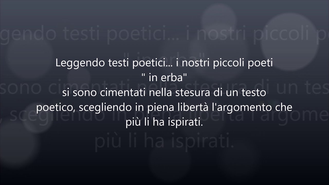 LEGGENDO TESTI POETICI...