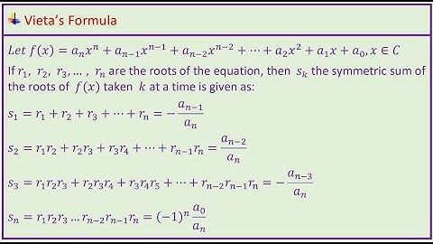 Vietas Formula Application To Relate Roots of Quartic Equation with Coefficients of Polynomial