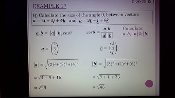 Higher Maths Vectors - Angles Between Vectors