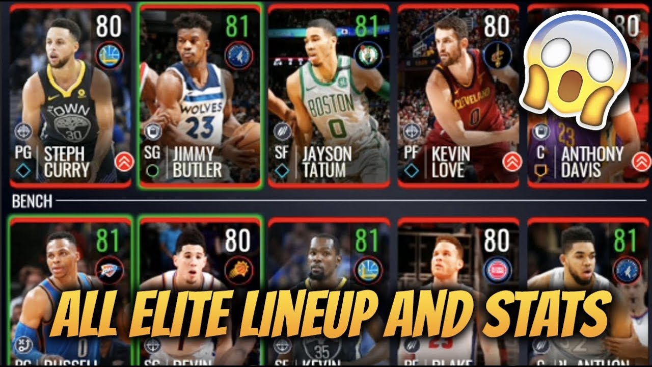 Nba Live Mobile 19 All Elite 80 Ovr Line Up All Elites In Game