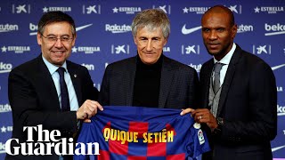 Quique Setién unveiled as Barcelona coach: 'Yesterday I was walking with cows'