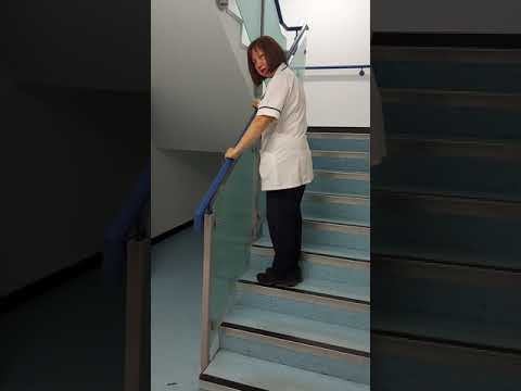 Sideways up stairs