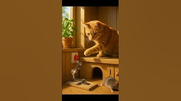 The mouse actually danced in front of the orange cat?💃 #cat #funny #cute#catlife #mousemurah #mouse