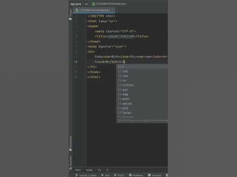 HTML Tag for Subscript #html #code #HTML_Tag_for_Subscript #short - YouTube