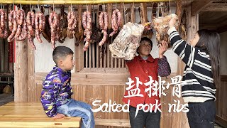 阿嬷盐焗20斤排骨，肉香爆汁鲜甜爽口，春节年夜饭必吃美味丨salted pork ribs【闽湖阿嬤FujianGrandma】