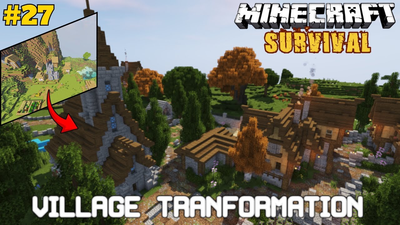 I TRANSFORMED THE VILLAGE IN MINECRAFT | Minecraft Survival Series ...