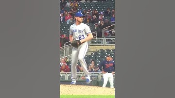 Josh Staumont Slow Motion Pitching Mechanics (3rd Base Side View)