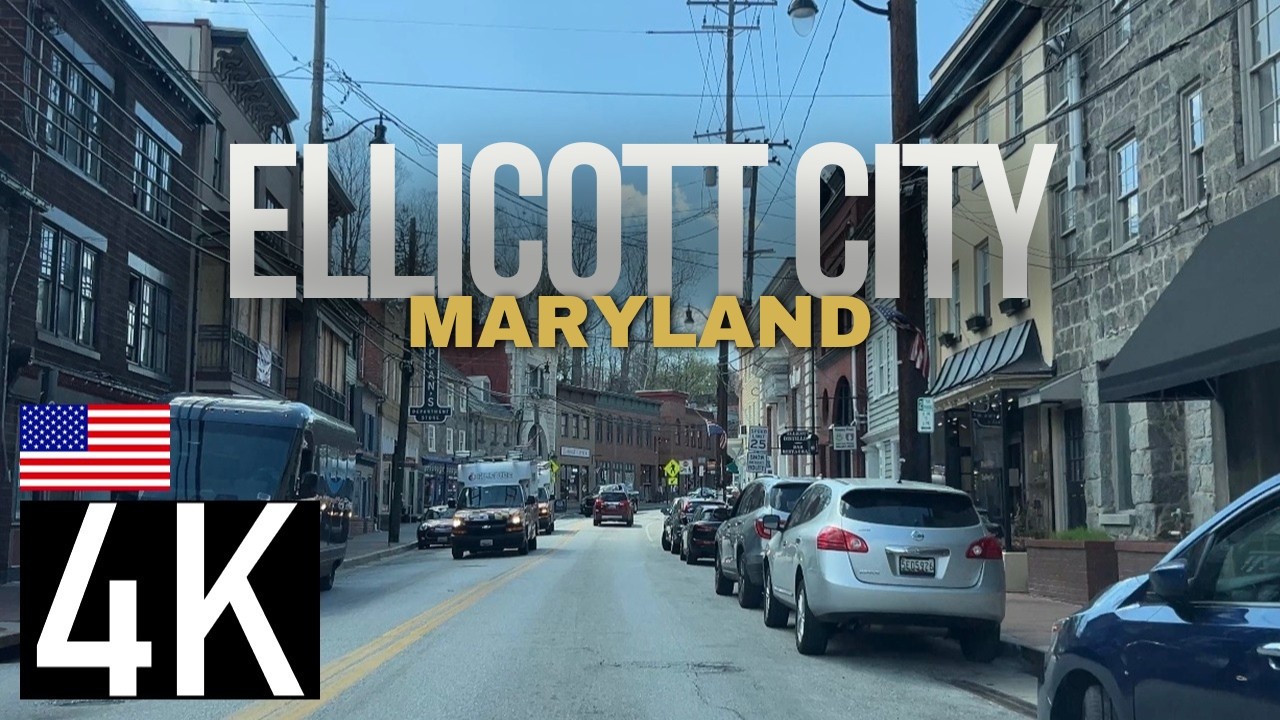 Road Tour – Driving in Historic Downtown Ellicott City, Maryland, USA