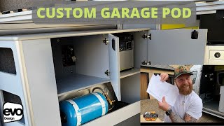 Ep13 SPRINTER VAN BUILD GARAGE POD EVOMOTION TIPS