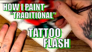 How to Paint Tattoo Flash in Under 6 Minutes ( Spitshade Tutorial / Speed Painting) Wealth